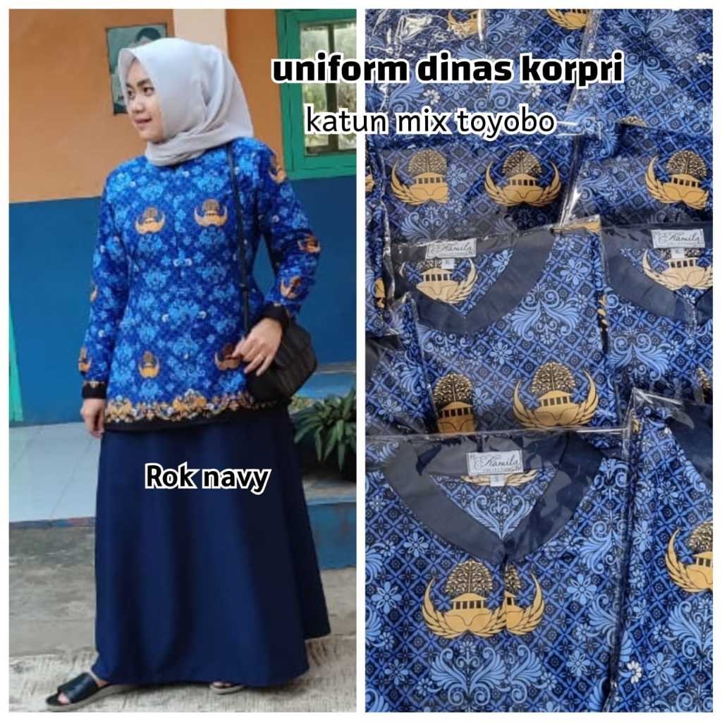 BAJU KORPRI CEWEK SETELAN ROK SERAGAM GURU DAN PNS / BAJU BATIK KORPRI WANITA SETELAN GAMIS