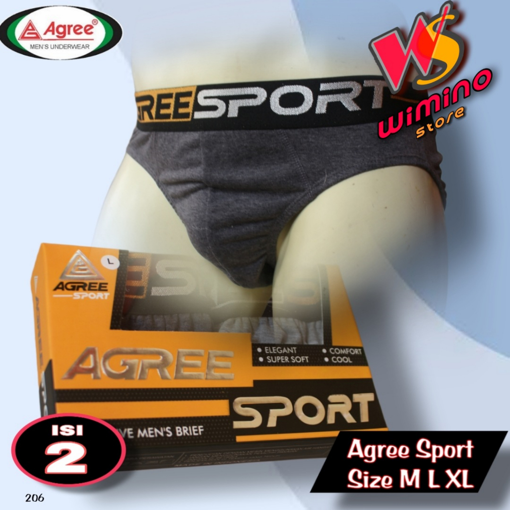 DL206D Agree Celana Dalam Pria Dewasa Sport, Celana Dalam Agree Size M - XL
