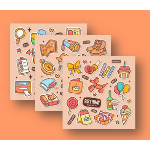 stiker school,kitchen,camping | stiker untuk journal dan scrapbook | stiker aesthetic