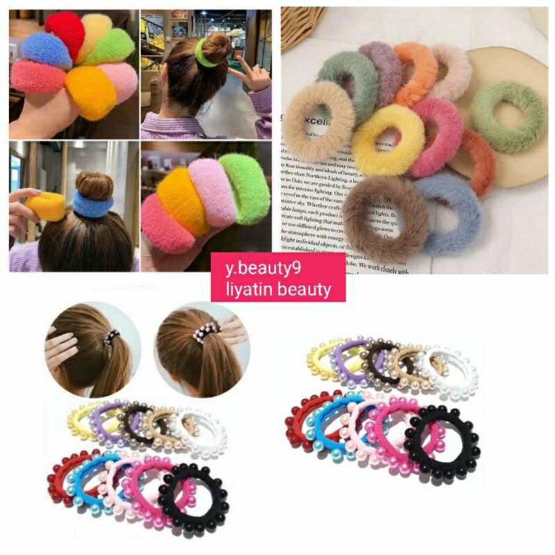 Ikat Rambut Donat Besar Ikat Rambut Donat Bulu Ikat Rambut Donat Mutiara