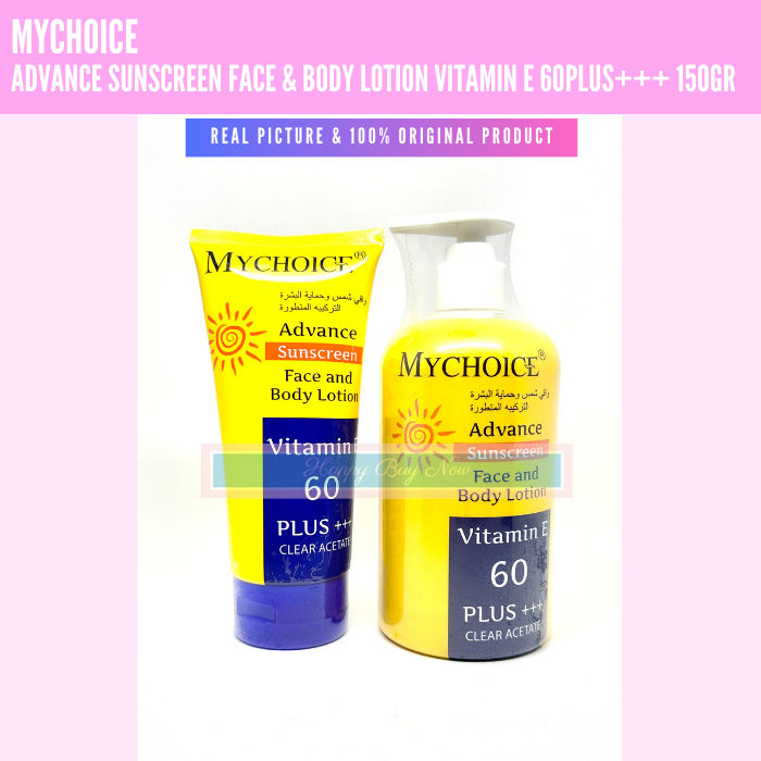 MYCHOICE ADVANCE SUNSCREEN FACE & BODY LOTION VITAMIN E 60PLUS+++ 150GR - SUNSCREEN THAILAND BEST SE