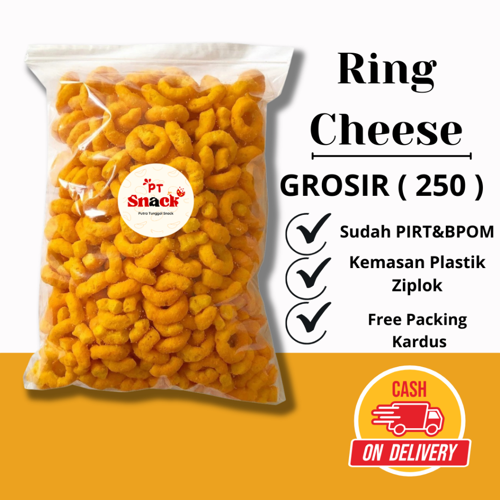 

PT SNACK Ring keju cheese grosir 250 gr cemilan ciki keju