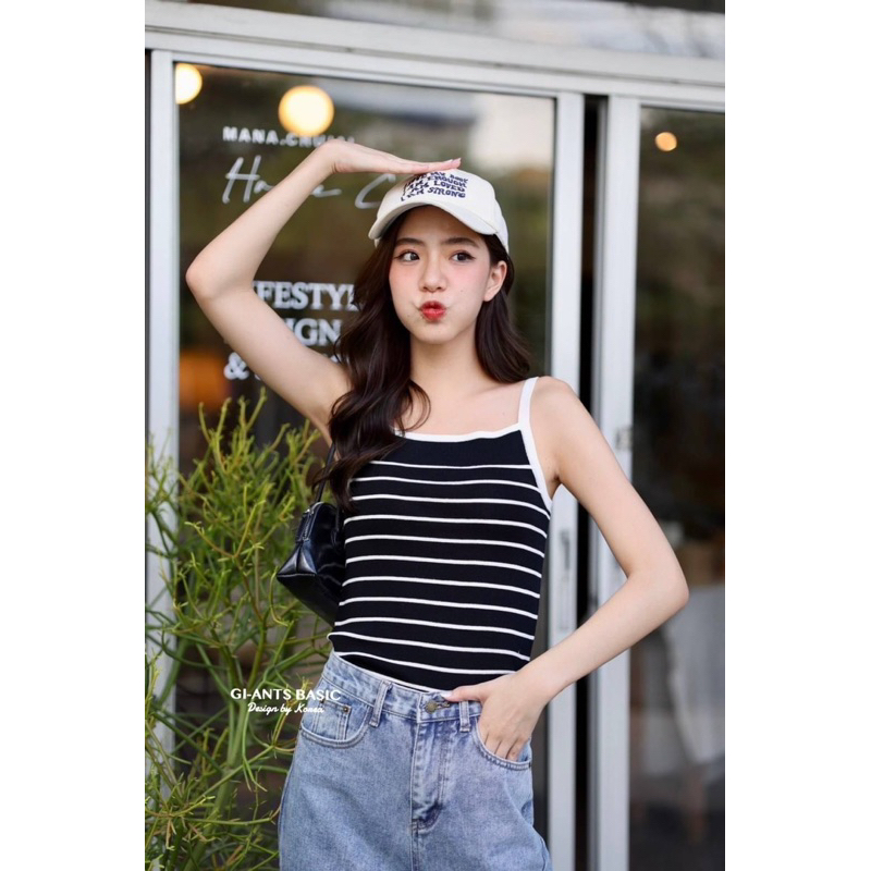 TANK TOP GIANTS BASIC KNIT GARIS TANKTOP IMPORT BANGKOK (BJGB677)