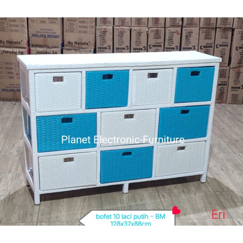 Bufet Serbaguna Rotan Sintetis Meja Serbaguna  Lemari Baju Bufet Baju Lemari Plastik