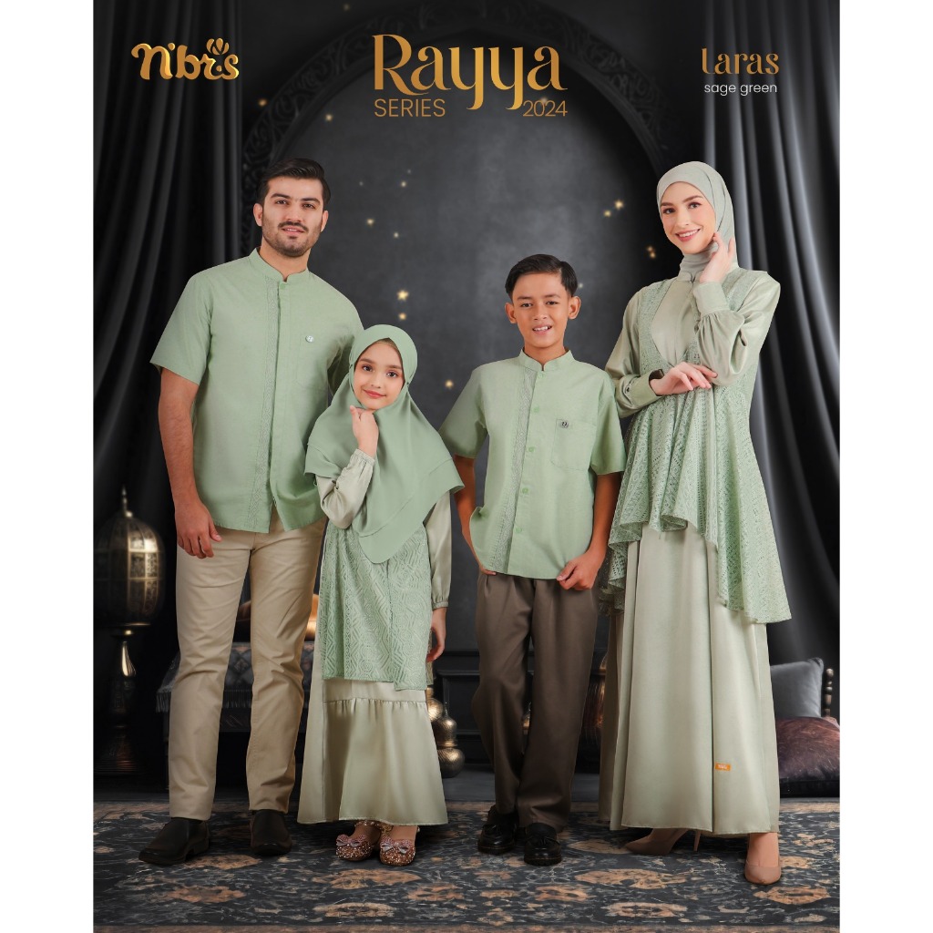 NIBRAS RAYYA SERIES TERBARU FASHION MUSLIM LARAS SAGE GREEN