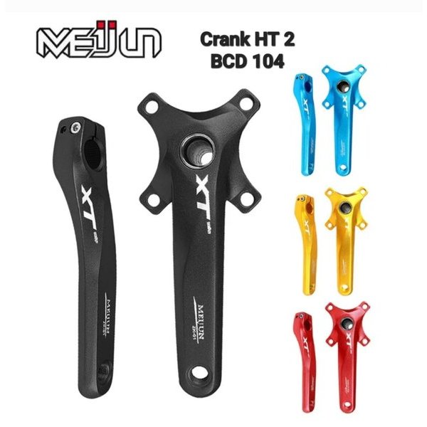 Meijun XT Arm Crank HT2 HT 2 BCD 104 mm Crank Arm Hollowtech 2 Sepeda MTB BMX