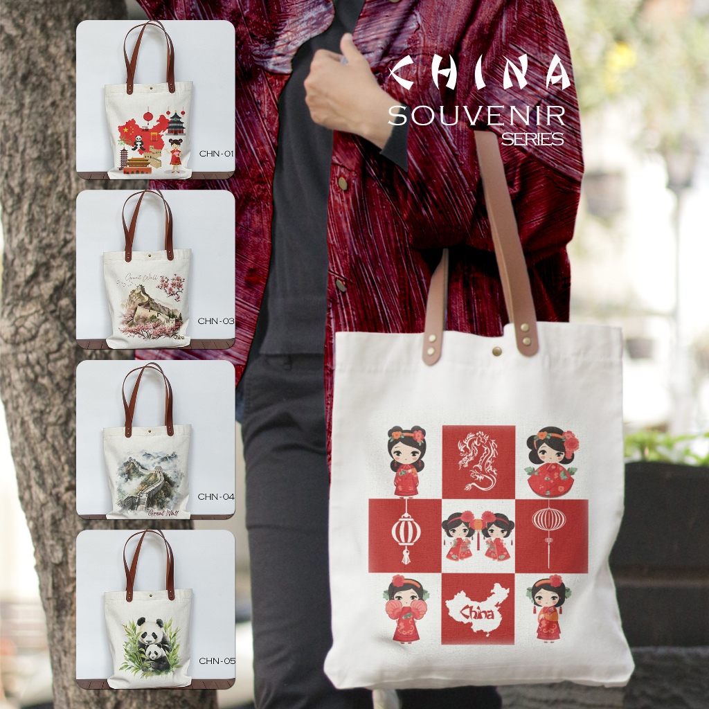 Totebag Kanvas Souvenir China Tas Canvas oleh oleh China