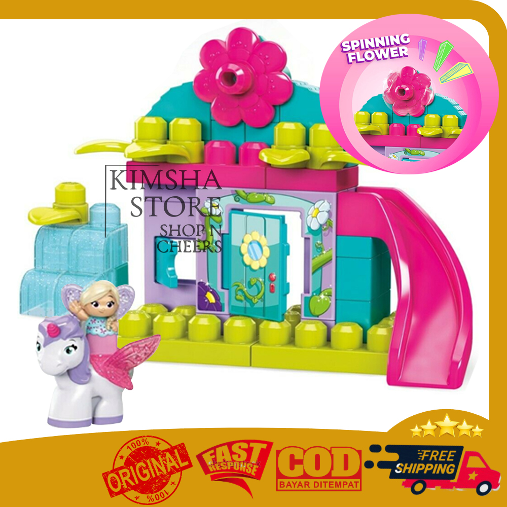 Mega Bloks Builders Flower Lil Fairies Enchanted Cottage Mainan Balok