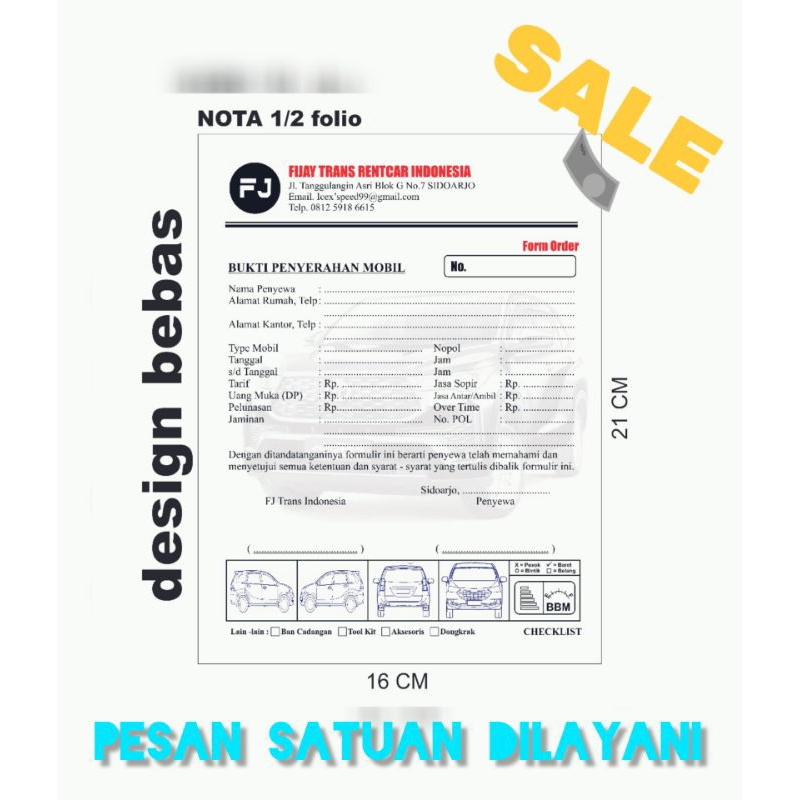 

Nota 1/8 Murah NCR