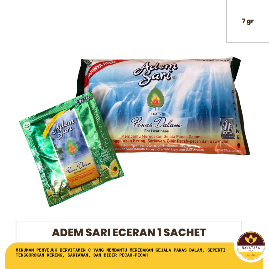 

ADEM SARI SACHET ECERAN 1 SACHET ISI 7 GRAM