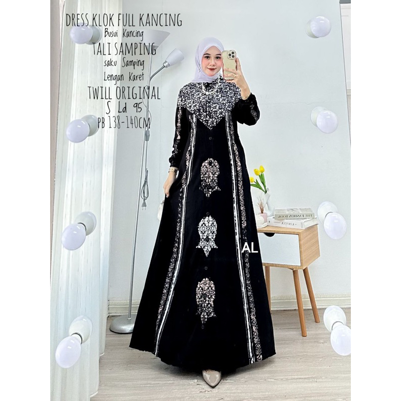 Gamis Twill Ori Motif Terbaru Gamis Twill Ori Hitam Motif Kekinian Gamis Twill Ori Premium Pekalonga