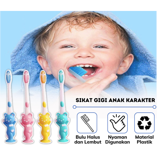 FAMILY TOYS - [SATUAN] Sikat Gigi Anak Karakter Standing Kids Toothbrush Colorful Soft Sikat Gigi Tr