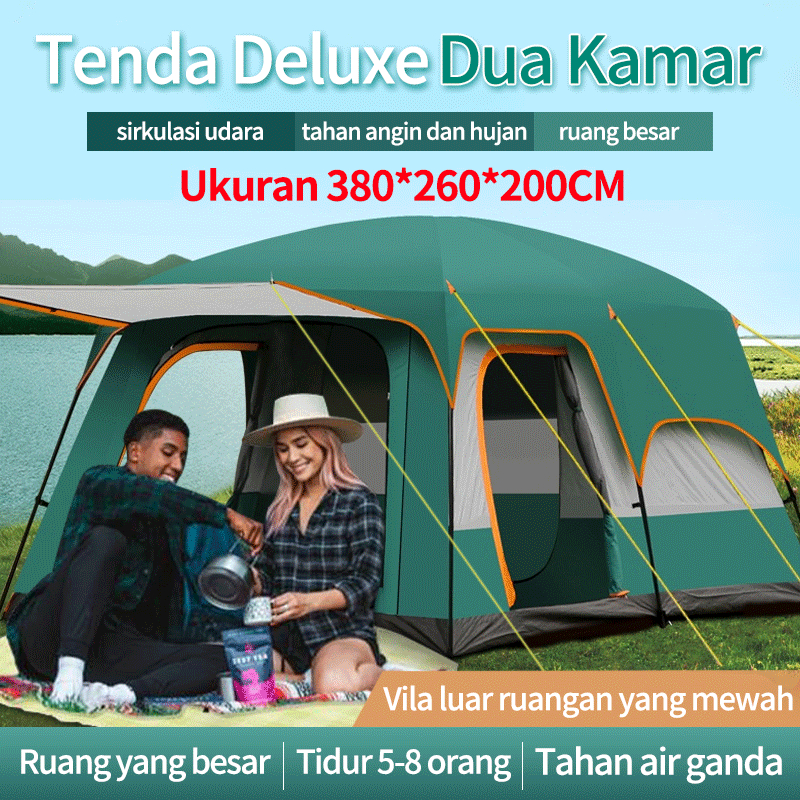 Tenda Camping 5-8 Orang/Portable Waterproof Camping Tent/kebutuhan semalam yang liar Aksesoris Tenda