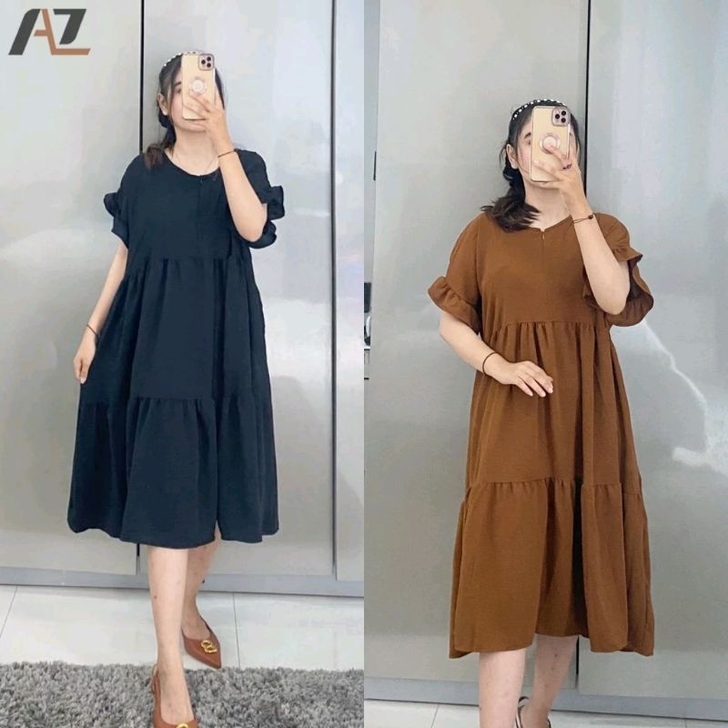 DASTER YURA RUFFLE | Daster Rumahan Crinkle /Home dress santai kekinian/ Fashion remaja kekinian