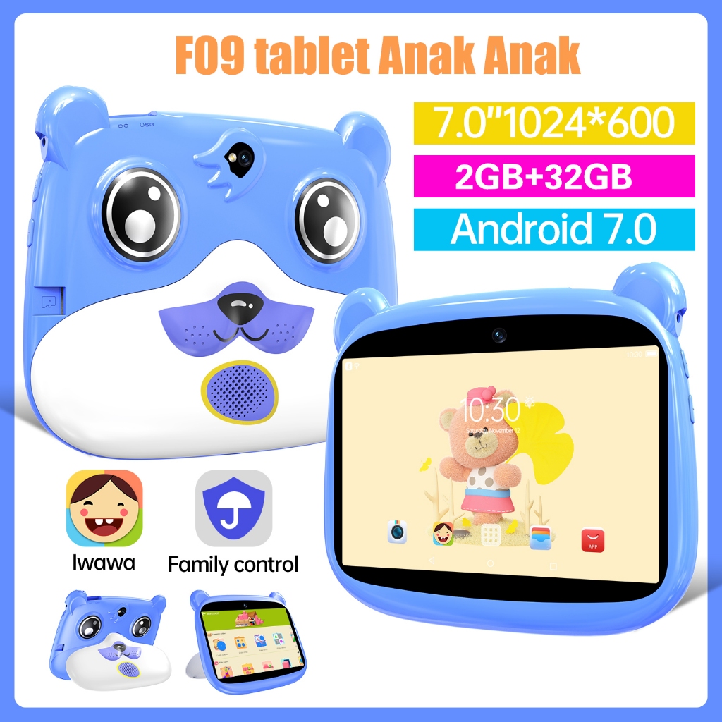【Bisa COD】Tablet Untuk Anak Kids Tablet 2+32GB 4000mAh HD Tablet Anak  Tablet 7 Inch Tablet PC Tablet Android 10 Kids Gift  WhatsApp Play Store WiFi only