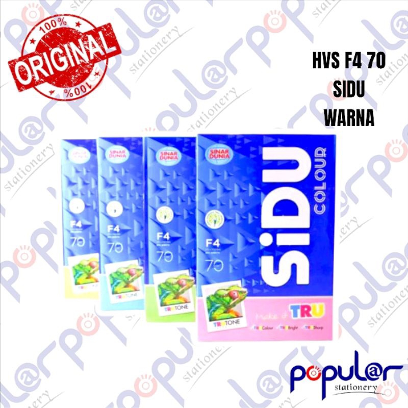 Kertas HVS Warna SIDU F4 70
