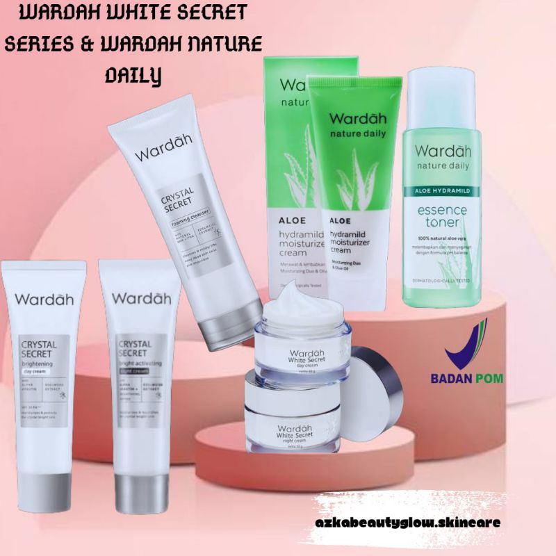 (COD)WARDAH WHITE CRYSTAL SECRET SERIES | DAY NIGHT CREAM BRIGHTENING | FACE WASH | MOISTURIZER ALOE