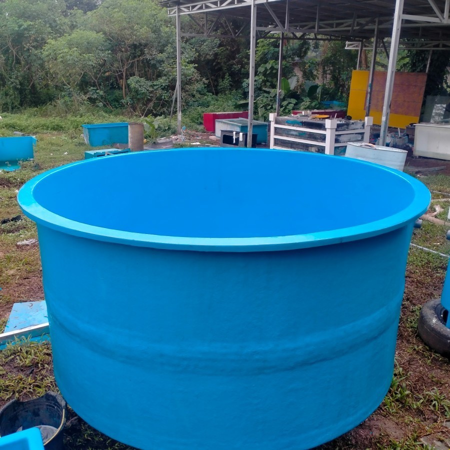 KOLAM FIBER PAKAN IKAN KULTUR / KUTU AIR//KOLAM FIBER BULAT 200X15CM