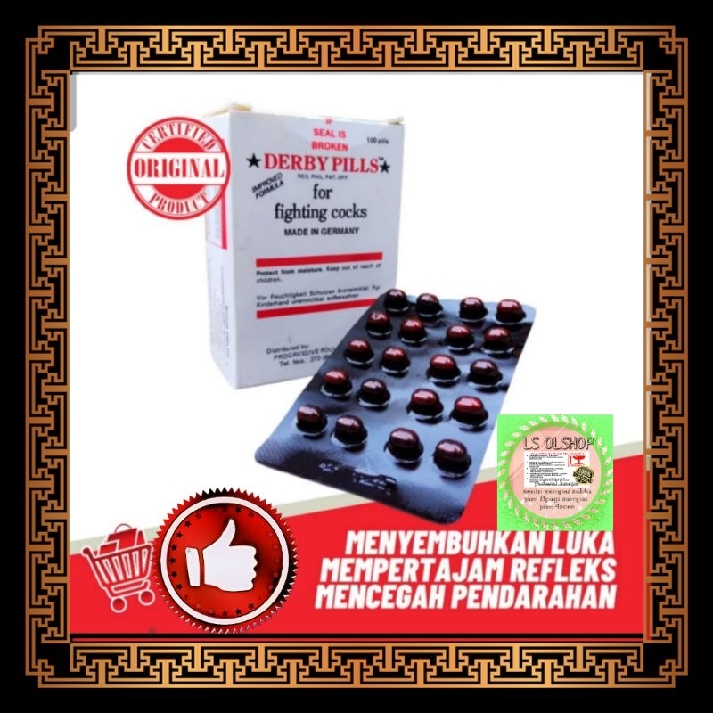 derby pill isi 20 pil doping ayam tarung bersemangat tampil prima impor philipin