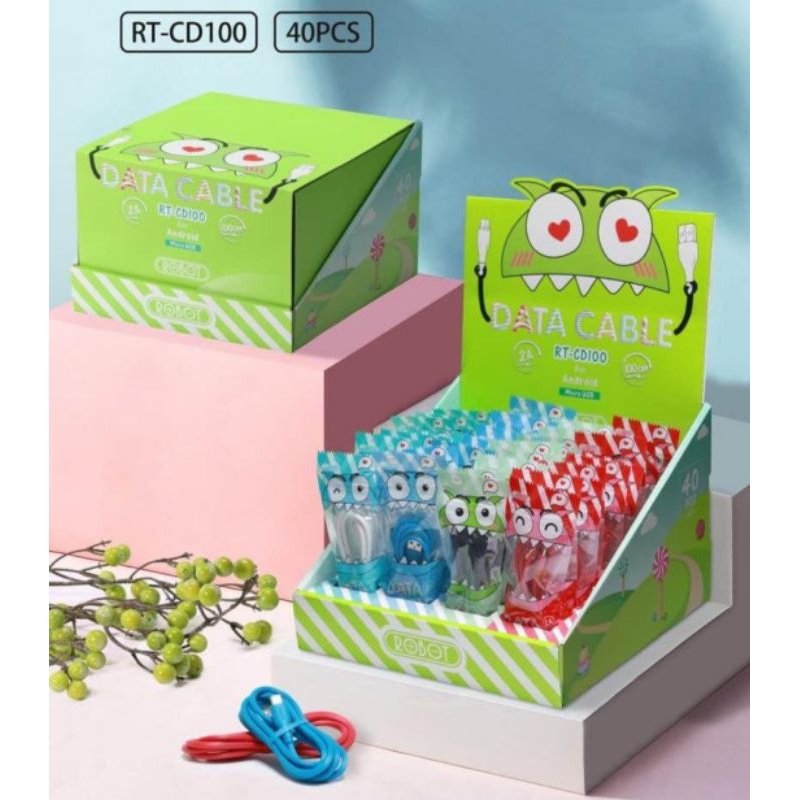 Kabel Data Robot RTCD100 / Kabel Data Charger Micro USB 2A / Kabel Cas Hp Micro