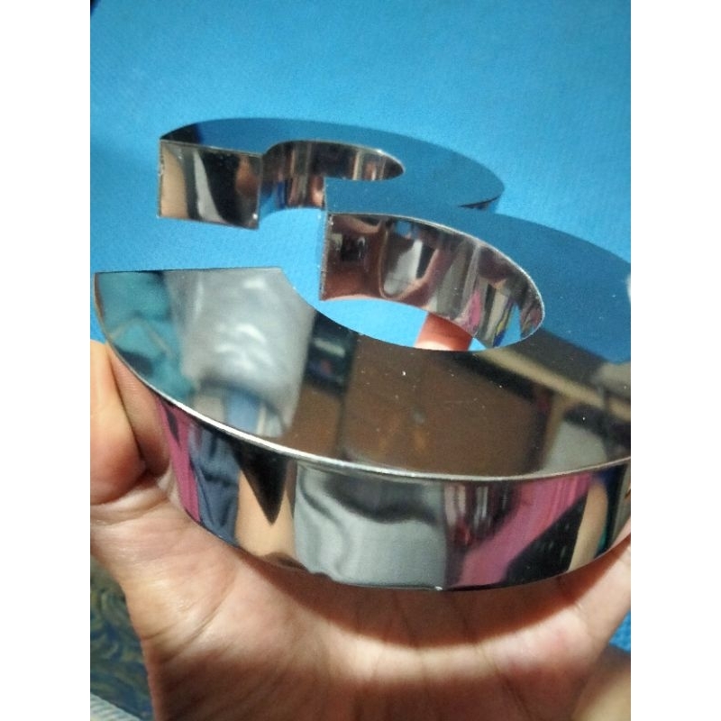 Nomer Rumah satu angka/Huruf timbul stainess steel ukuran 25cm full stainless