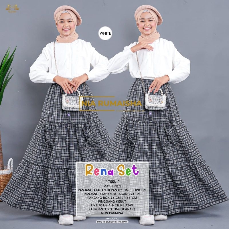 100% ORI Rena daily set anak teen by Nia Rumaisha / Ld 120 Pjr 77