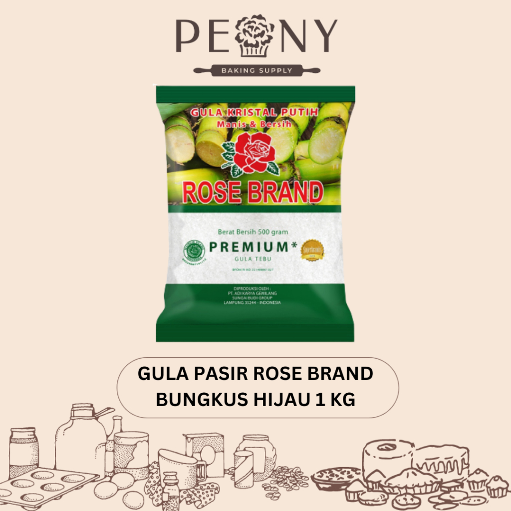 

ROSE BRAND GULA KRISTAL PUTIH BUNGKUS HIJAU 1 KG