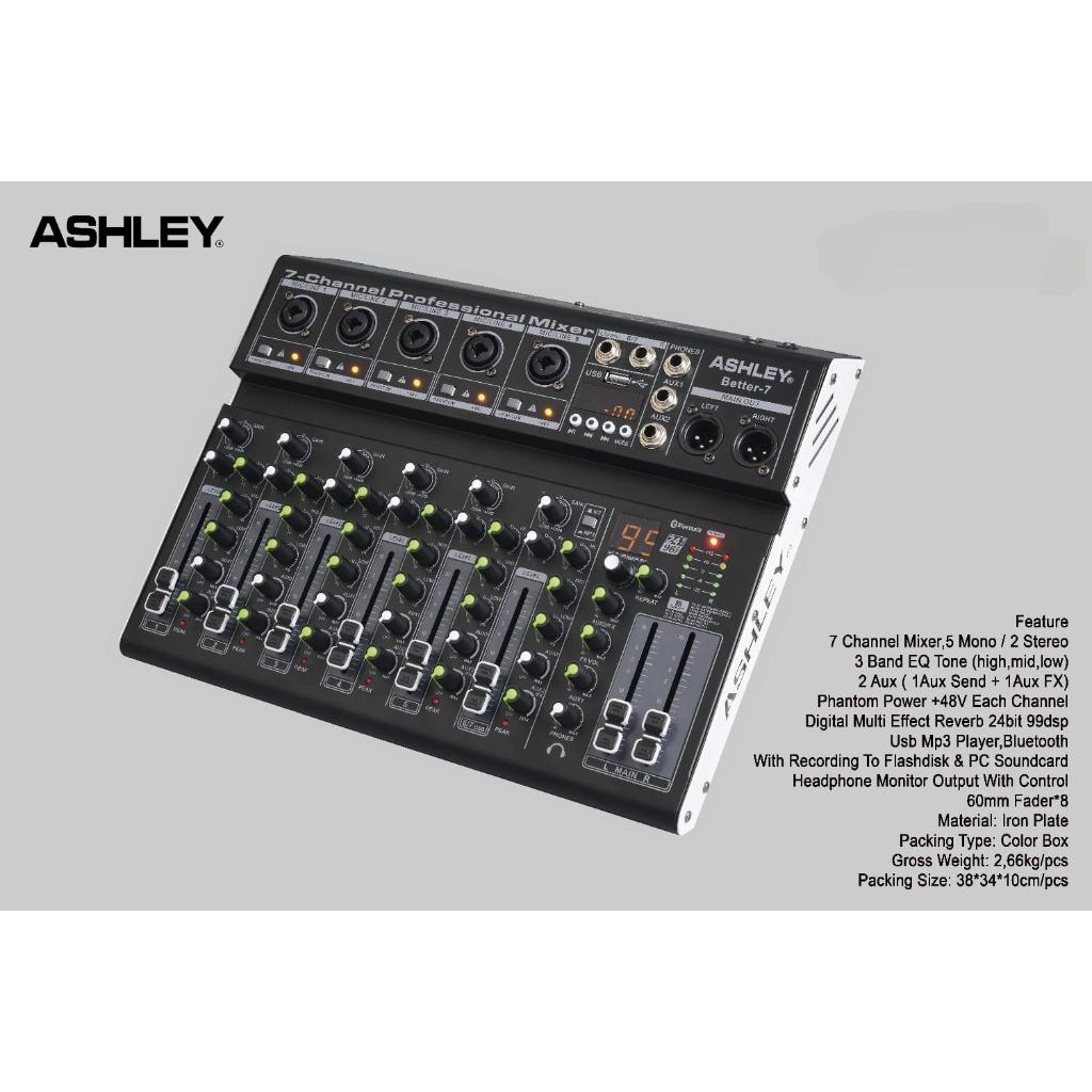mixer ashley better7 effect reverb ashley better 7