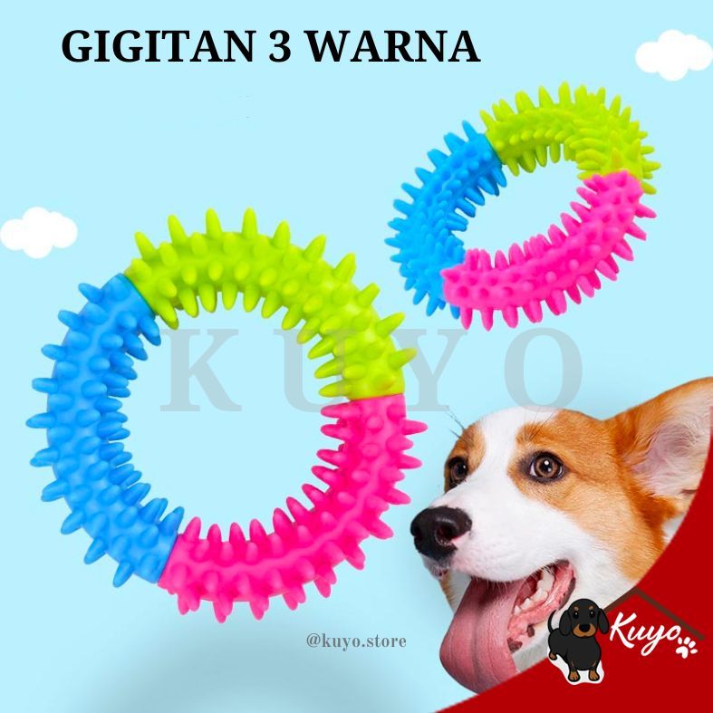 Gigitan 3 Warna Mainan Anak Anjing Kecil Puppy Sikat Gigi