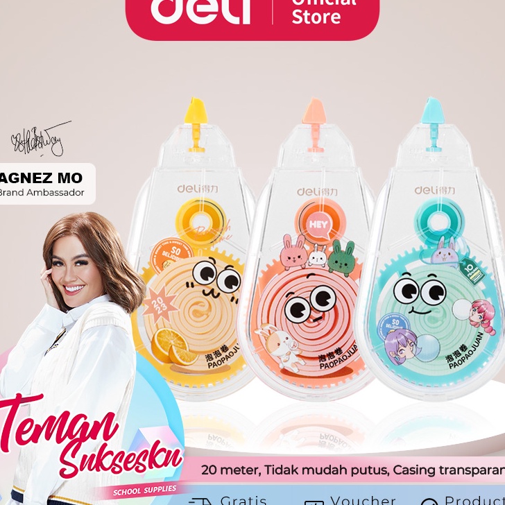 

Diskon Promo Deli Pita Koreksi / Correction Tape 20 meter Lucu Tidak Mudah Putus VR126 Laris