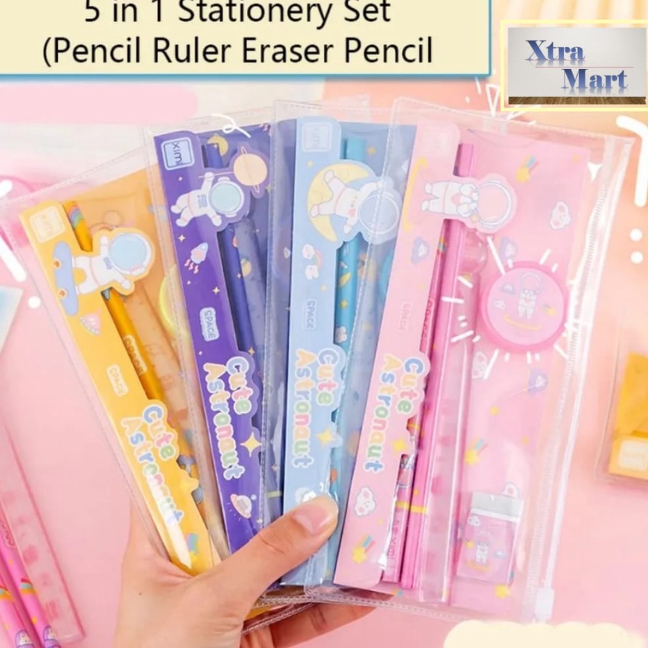 

➧✾ XM - Set Alat Tulis Sekolah Karakter Astronot 5 in 1