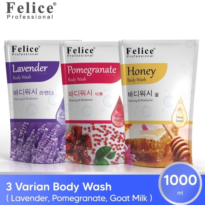 ➶⁎✶ Felice Professional Body Wash Pouch 1000ml Terlaku.