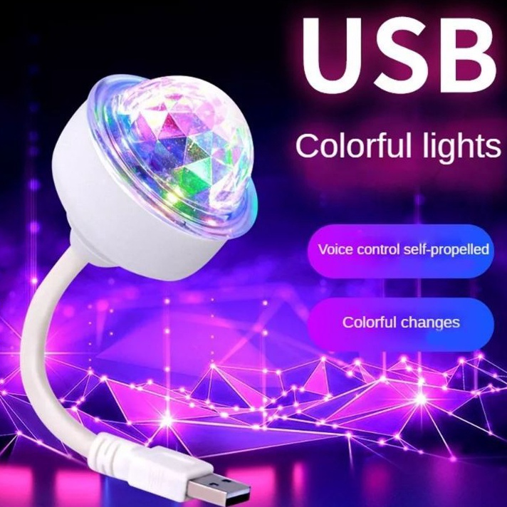 Diskon Promo Mini USB Lampu Disco USB Lampu Bola Dj Sensor Suara Lampu Disco Joget Ready