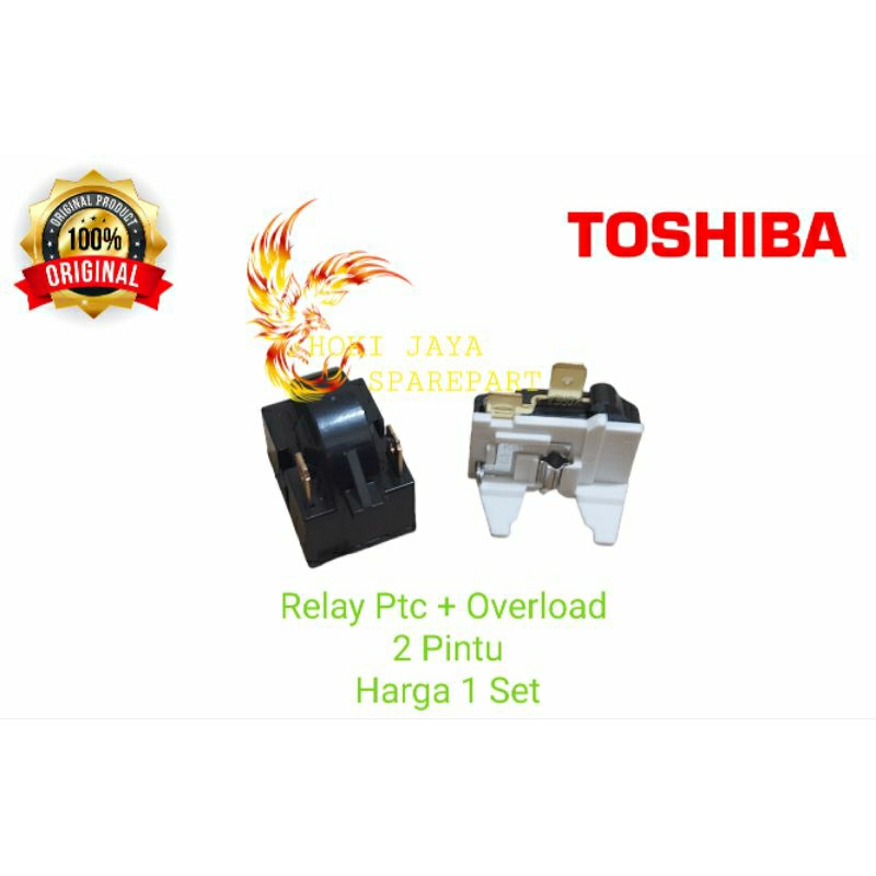 1 Set Relay Ptc Overload Kulkas 2 Pintu Toshiba