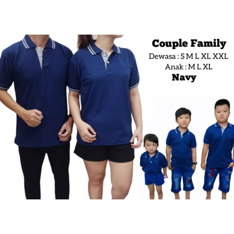 SEGERA BELI kaos seragam keluarga - polo shirt polos couple family - warna hijau - Oren - Biru TuRKi