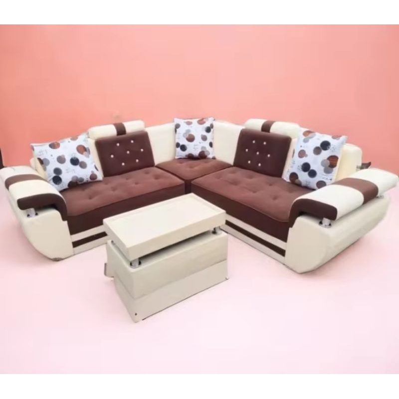 sofa sudut L type angsa + meja