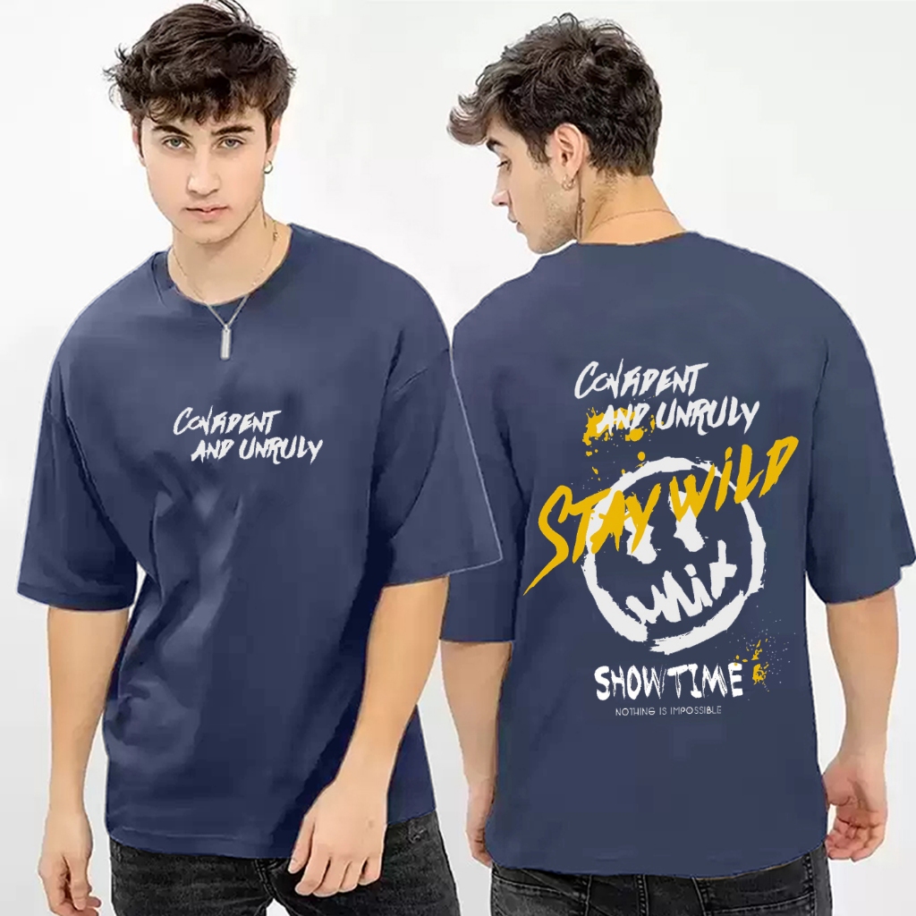 Baju Kaos Distro Tshirt Pria Wanita Boneka Keren Lengan Pendek Stay Wild Hitam Terbaru Cewek Cowok M