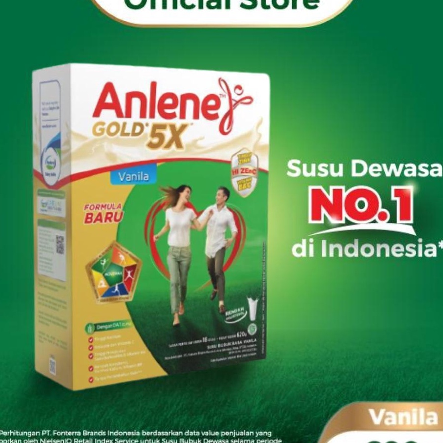 

GDXK9899 Dijamin Ori Anlene Gold 5X Susu Bubuk Dewasa Vanila 620g - Nutrisi Tinggi Kalsium Untuk Tulang, Sendi, dan Otot