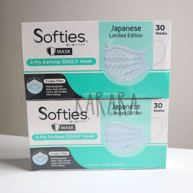 SOFTIES Daily Mask | Masker Daily 3ply Earloop [ Polos / Japanese / Batik ]
