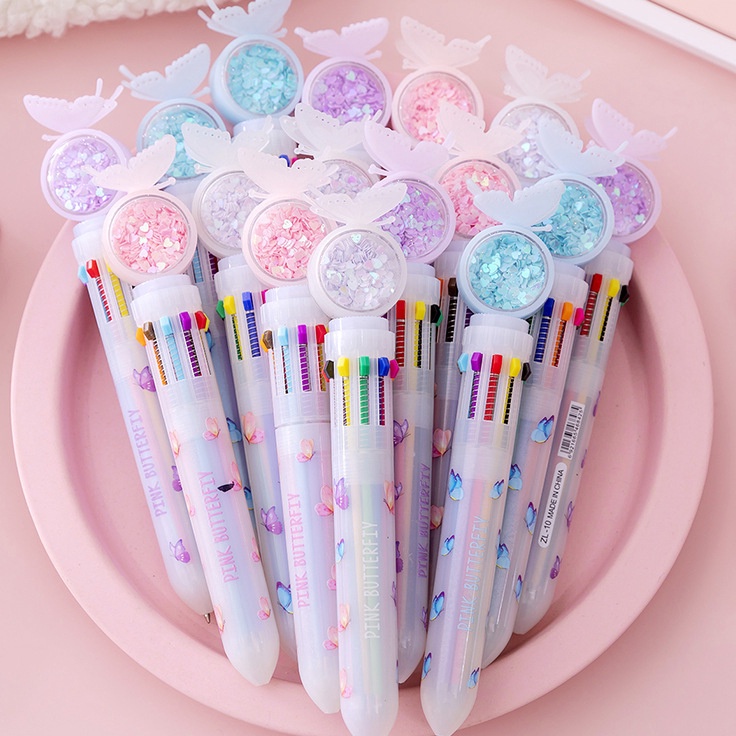 

Harga Termurah Pulpen 10 warna kupu kupu mekanik Ballpoint pen Bolpen pena butterfly rollerball warna-warni untuk sekolah kantor pelajar Alat tulis karakter kartun lucu imut Multi-color 10 in 1 ballpoint pen Baru