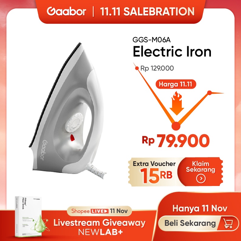 12.12 ✨SALE✨ Gaabor Setrika Listrik Gosokan Pakaian / GGS-M06A gas 