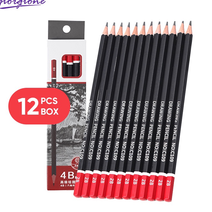 

Big Sale Giorgione Pensil Sketsa HB/2B/4B/6B/8B/10B 12pcs/Box QL ➚➹✲