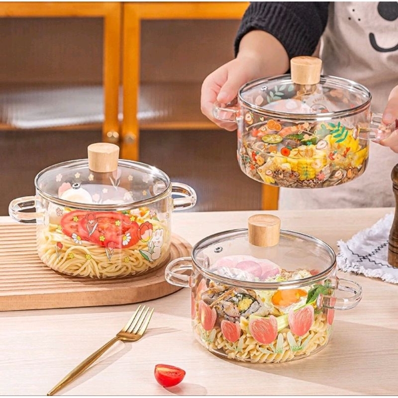 Panci Kaca Tahan Panas / Anti Api / Kaca Borosilicate