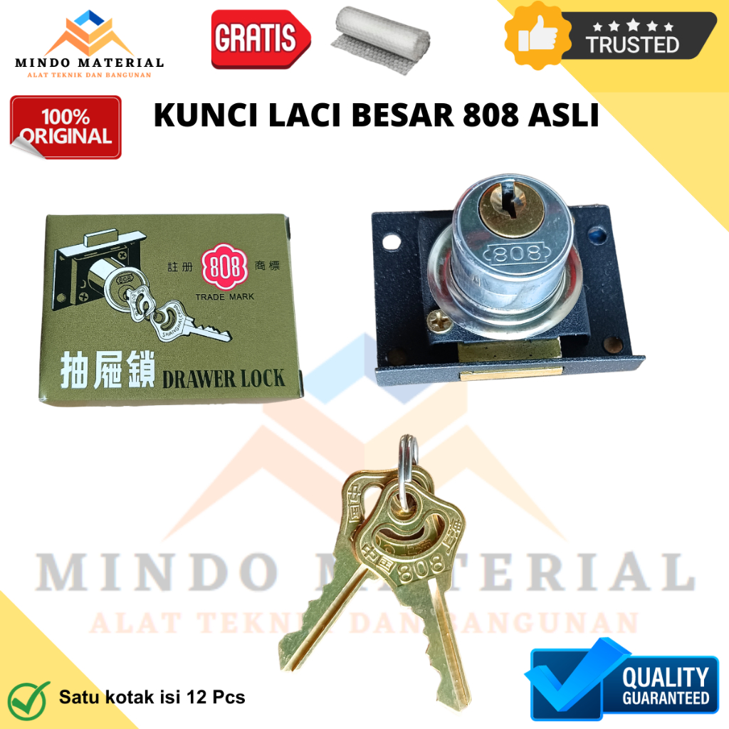 Kunci Laci Besar 808 Asli 22 mm Kunci Meja Lemari