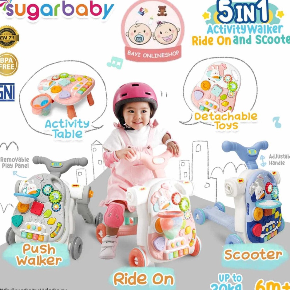 BaruD8p3O Sugar Baby 5in1 Activity Walker Ride On Scooter/Push Walker / Baby Walker/10in1 Premium Ta