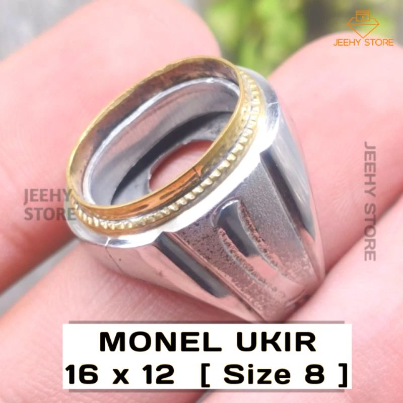 Emban Ring Cincin Monel Grafir Ukir G0LOK 16x12