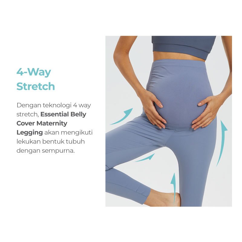 MOOIMOM Essential Belly Cover Maternity Leggings - Long | Celana Leging Ibu Hamil Panjang