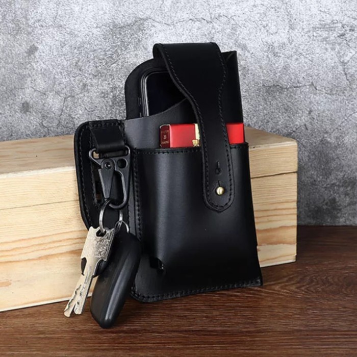Dompet Hp Pinggang Pria Kulit Asli - Tas Pinggang Dompet Hp Pria Kulit Premium