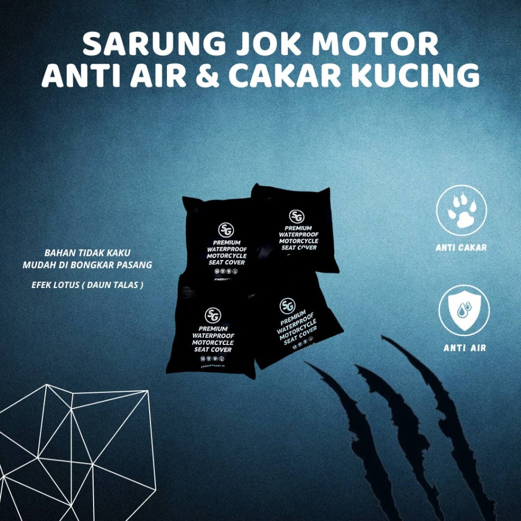 Cover Jok Motor Anti Cakar Kucing Beat Fi, Beat Street, Beat Deluxe / Sarung Jok Motor / Mantel Jok Motor Premium