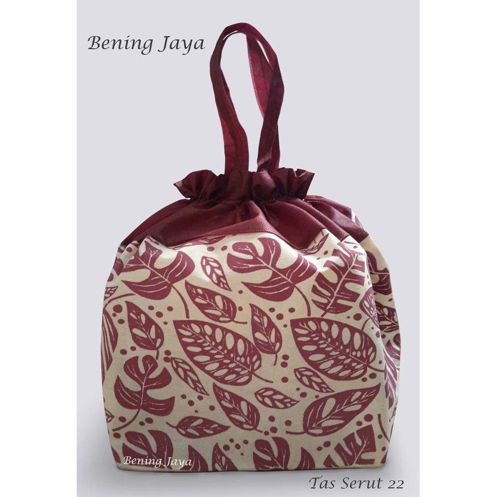 

Tas Hajatan Goodie Bag Serut 22 Daun Maroon